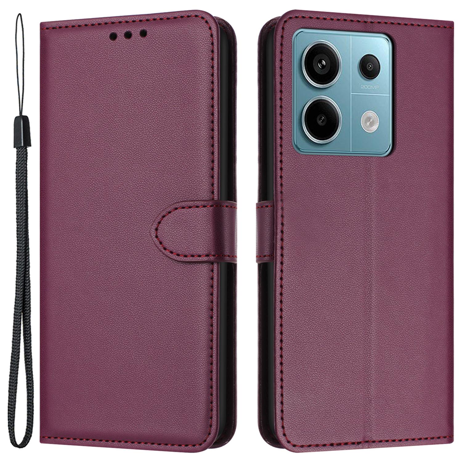 

For Xiaomi Redmi Note 13 Pro 5G/Poco X6 5G Wallet Case Leather Stand Phone Cover Purple
