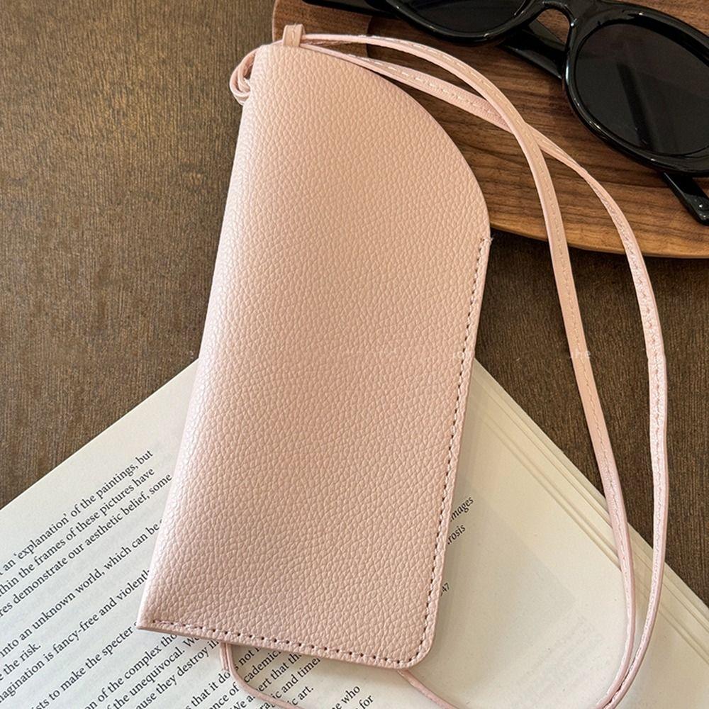 Hängende Hals PU-Leder Brillen Tasche Brillen Schutz Hülle Sonnenbrillen Brillen Tasche Reise