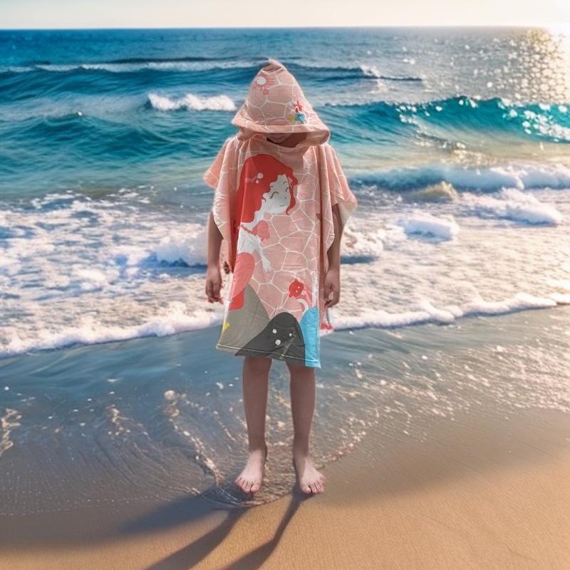 Children's Microfiber Hooded Bath Towel Cloak - Quick-Dry & Absorbent