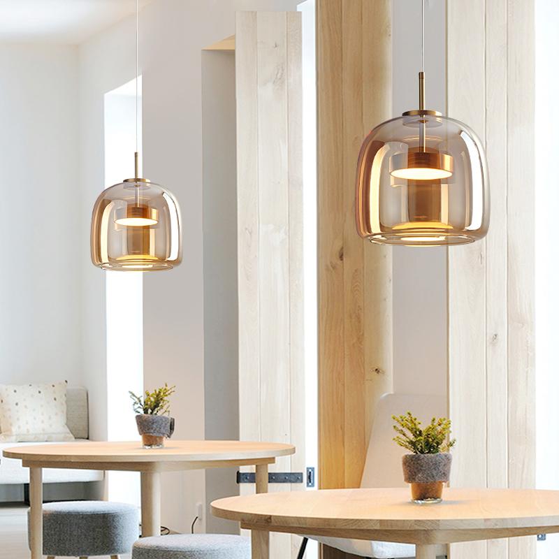 Glass Pendant Light Light Luxury Pendant Lamp Deco Led Hanging Light Fixtures Bedroom Modern Luminaire Suspension Lamp