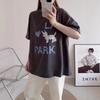 Puppy Design Korean Style Unisex T-Shirt - Women's Loose Casual Short Sleeve, Trendy 2026 Summer Essential