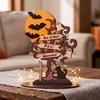 Stable Wooden Desktop Ornaments Halloween Moon Bat Ghost And Dead Tree Tabletop Ornament, Reusable Holiday Wood Crafts Decorative Table Centerpiece