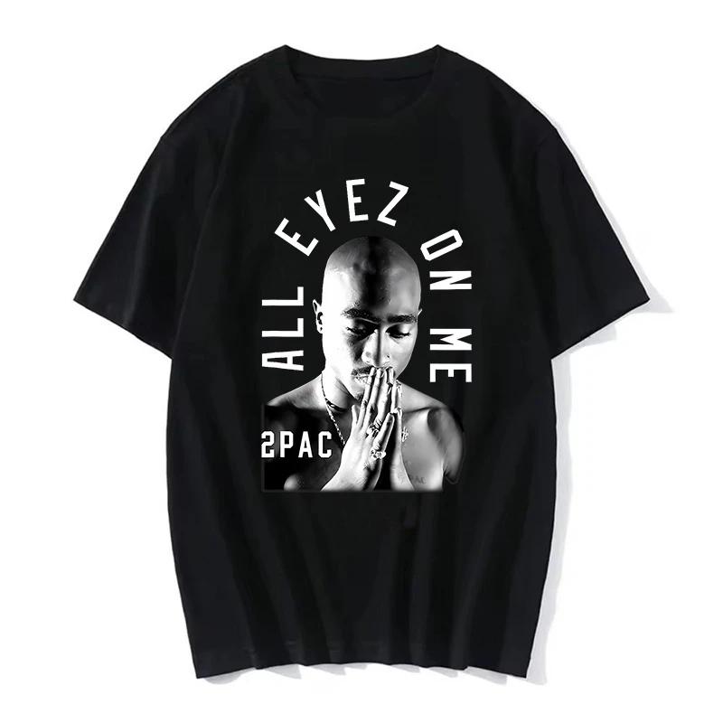 Mode T-Shirt Rapper Tupac Top Hip Hop Streetwear Kurzarm T-Shirt Herren- und Damen-T-Shirts Harajuku Übergröße Kleidung
