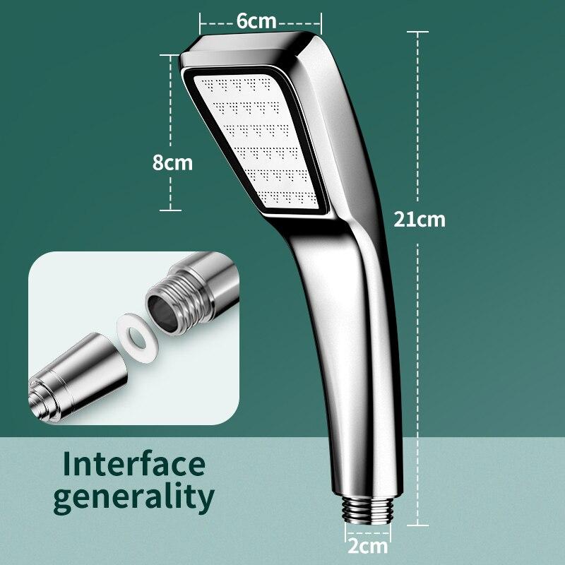 Silver Shower Head High Pressure Water Output Universal Adaptation Pressurized Hand Shower Nozzle Water Bathroom Accessories