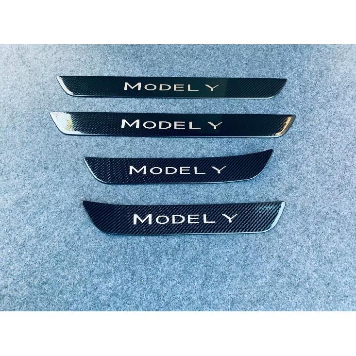 Für Tesla Modell Y Autozubehör Türschweller-Abnutzungs-Platten-Schutz Autoschwelle Kick-Aufkleber Styling Pedalschutz