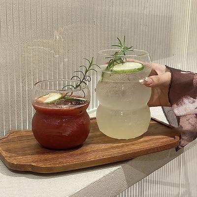 INS Glas Kaffee Wein Tassen Transparent Streifen Kaltgetränke Becher Frühstück Milch Eis Saft Cocktail Trinkbecher Trinkgeschirr Flaschen
