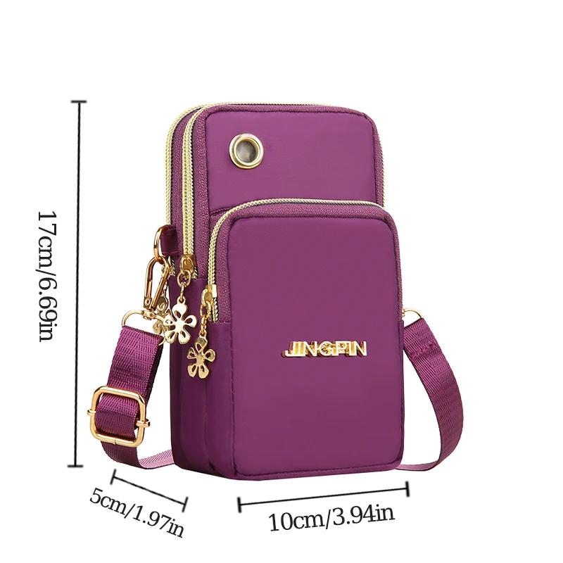 Multi Layer Mobile Phone Bag, Women's Cross Body Mini Bags, New Fashion Mom Mommy Coin Bag, Neck Hanging Running Zipper Arm Bag