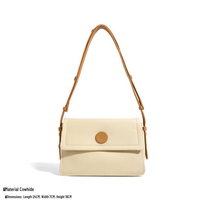Spring 2024 Women's Genuine Leather Shoulder Crossbody Bag - Trendy Small Square Underarm Handbag