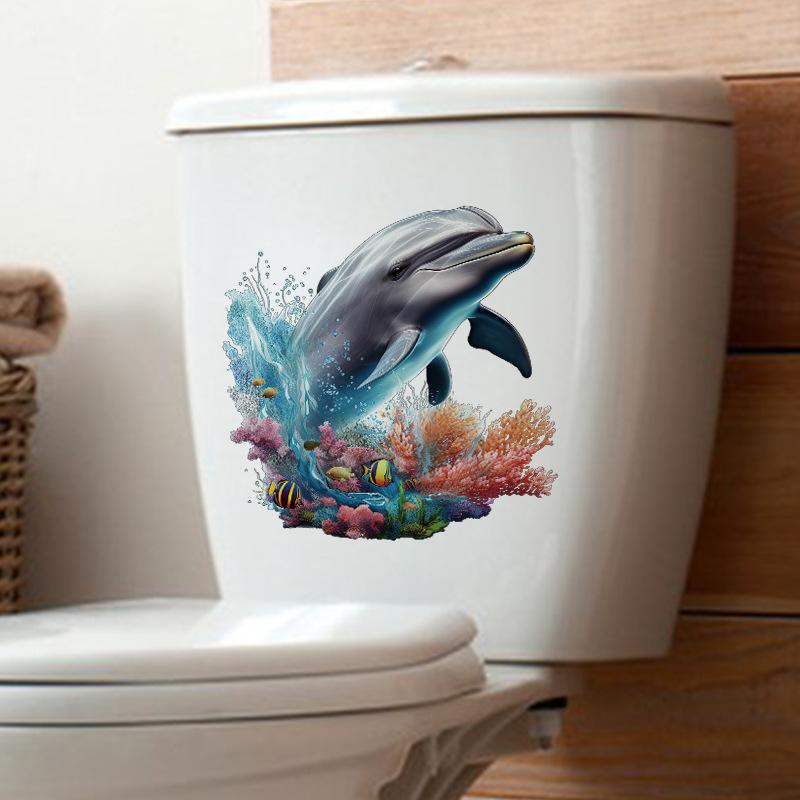 

Cute Dog Toilet Stickers Bathroom Decoration Stickers Door Stickers Wall Sticker Waterproof Self-adhesive Decals 2026 Christmas 30x30cm