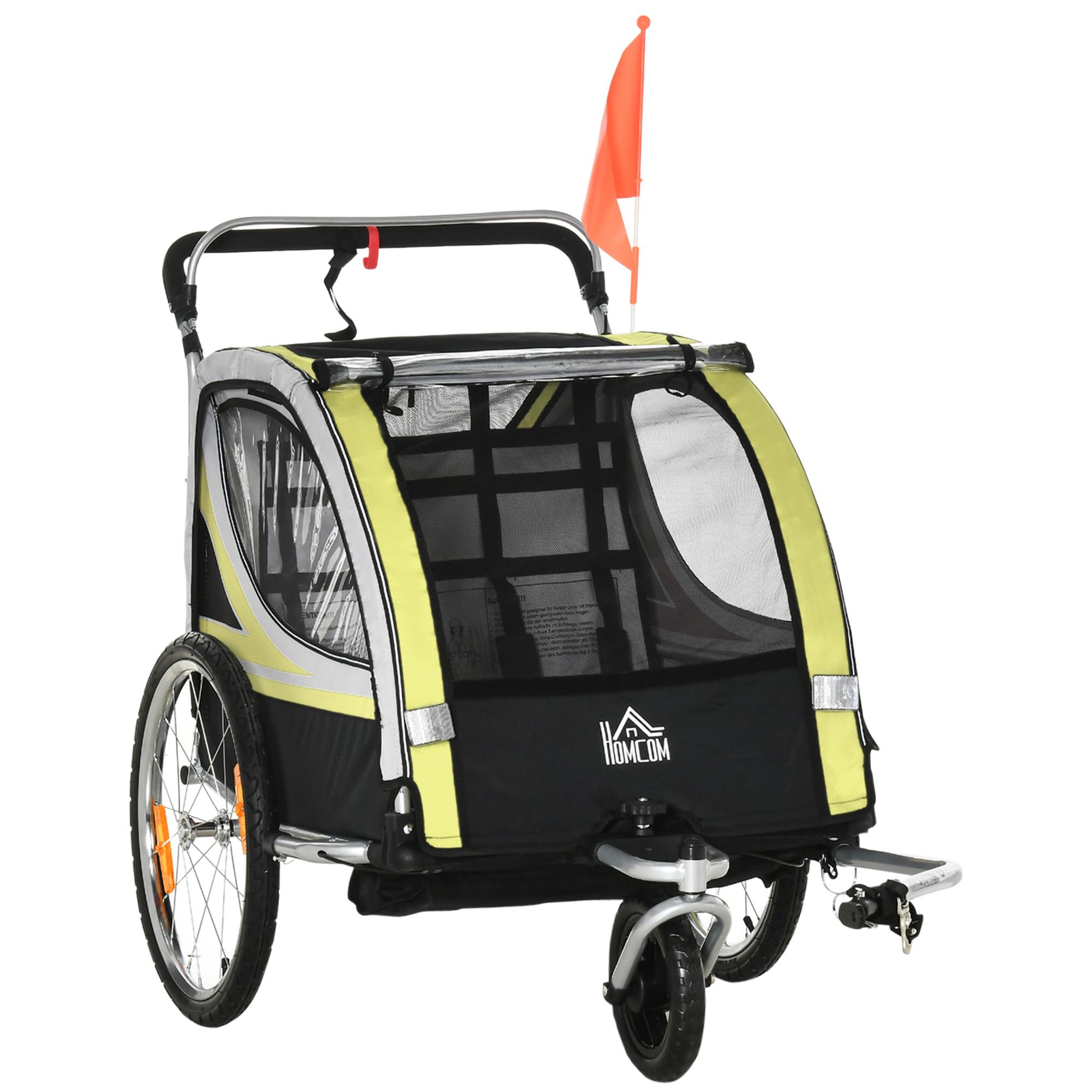 2-in-1 Bicycle Trailer for 2 Children