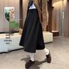 2025 New College Style Black A-Line Wool Skirt - Autumn/Winter Pear-Shaped Exclusive