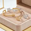 European Multi-layer Zirconia Water Drop Bracelet & Earring Set