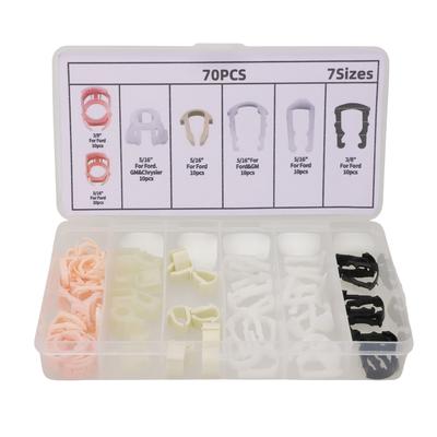70Pcs Fuel Line Retainer Clip Assortment Plastic Nylon Swordfish 61280 Fuel Line Retainer Clip Assortment For Ford Car Accessory