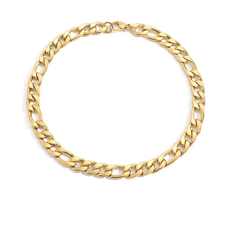 European Style Gold Clavicle Chain Necklace: Thick Chain, Niche Design, Non-Fading, Hypoallergenic.