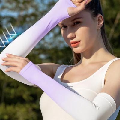 1-10 Pares Mangas de Braço com Proteção Solar UV Refrescantes de Compressão para Homens Mulheres Ciclismo Corrida Esportes ao Ar Livre com Buraco para o Polegar