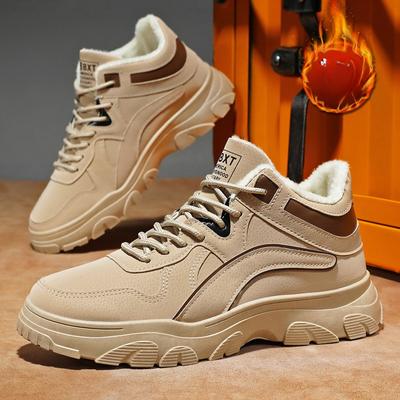 Winter Men's Shoes Velvet High-top Shoes Men's Trend Versatile Thick-soled Tooling Shoes Thickened Warm Cotton Shoes Labor Insurance Shoes Men