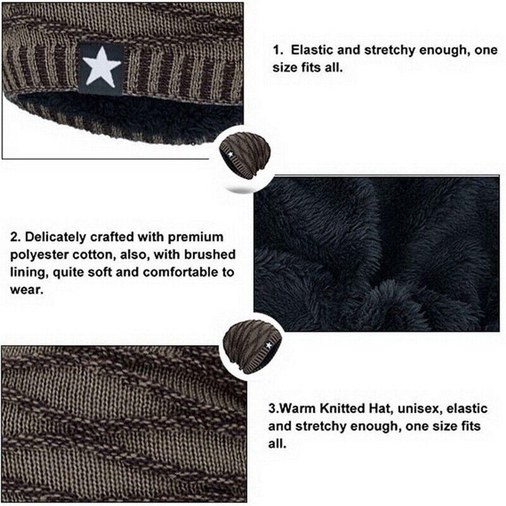 Men Women Warm Thermal Soft Ski Cap Beanie Hat Skullies Hat Knitted Cap