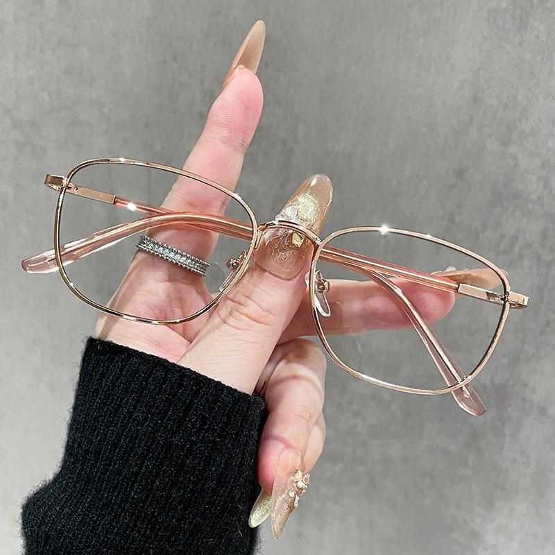 Metal Square Glasses Women Men Luxury Eyewear Leisure Commute Female Male Clear Anti Radiation Filter Glasses