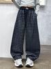 Girls' Plaid Wide-Leg Pants - Stylish Spring & Autumn 2025 Kids Casual Wear
