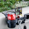 Black Compact Car Door Organizer with Cup Holder and Phone Slot