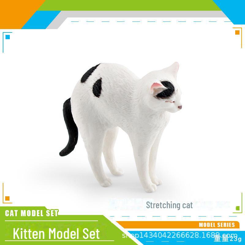 Seashell Cat Figurine: Realistic Kitten Toy Model