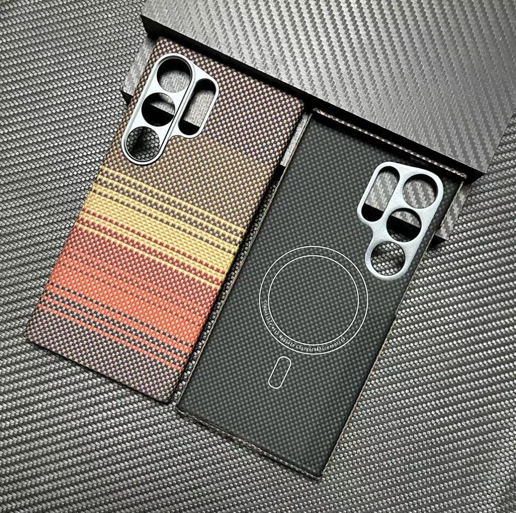Suitable for Samsung S24U Kevlar Mobile Phone Case Aramid Samsung S24ultra Mobile Phone Case Magnetic Suction