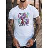Craw Fish Print Men's Creative Top, Casual Short Sleeve Crew Neck T-shirt, Men's Clothing For Summer Outdoor