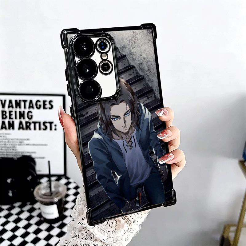 A-Attack On T-Titan Eren Yeager Plating Phone Case For Samsung Galaxy S24 S25 FE S26 Edge S23 Ultra S22 S21 Plus S20 Anti-Fall A
