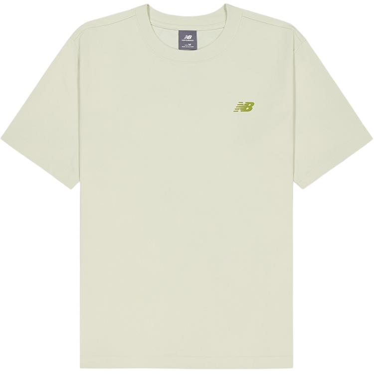 New Balance T Shirts Men s Light Beige Crew Neck Moderate Straight Fit NEF29461-LIM L
