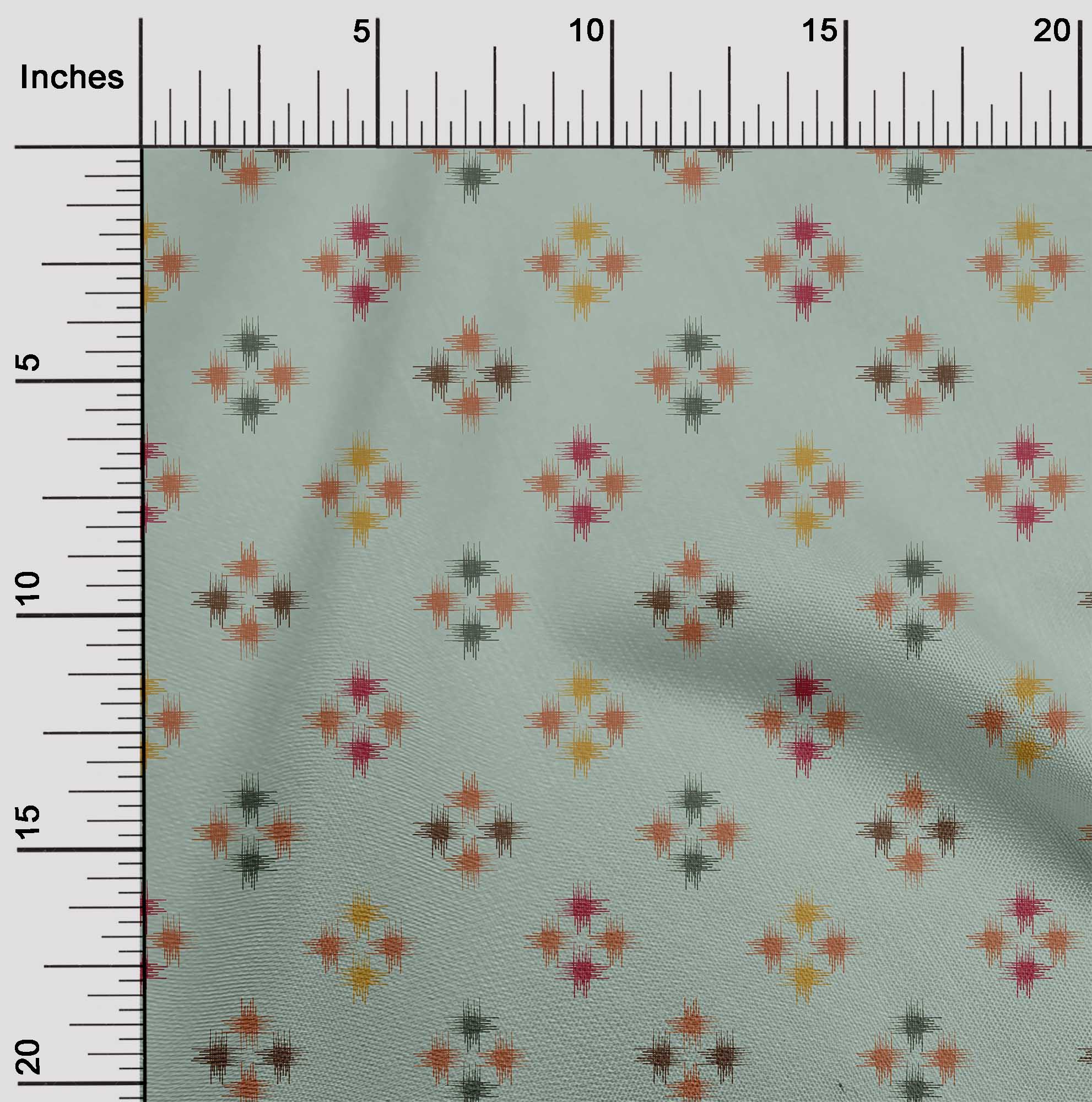 

OneOone Cotton Flex Fabric Geometric Line Тканина з принтом Ikat на ярди 40 дюймів 42 Inch Wide - Viscose Chiffon зелений