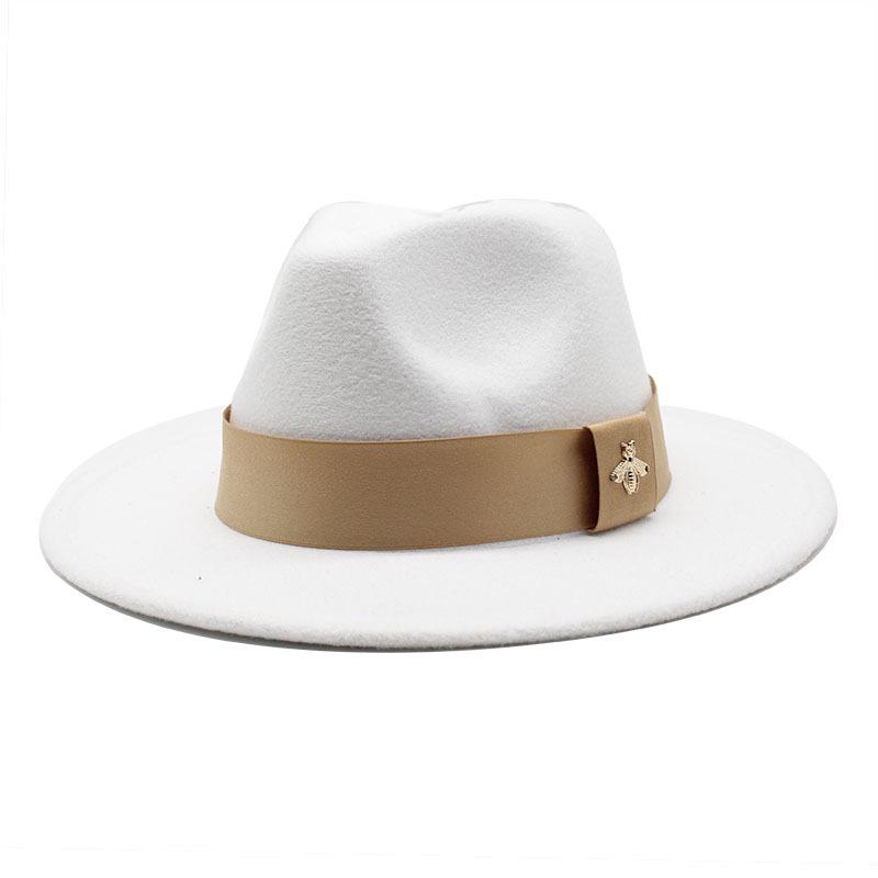 Autumn and Winter Big Eave Hat Fashion Woolen Top Hat Men's and Women's Woolen Panama Jazz Fedora