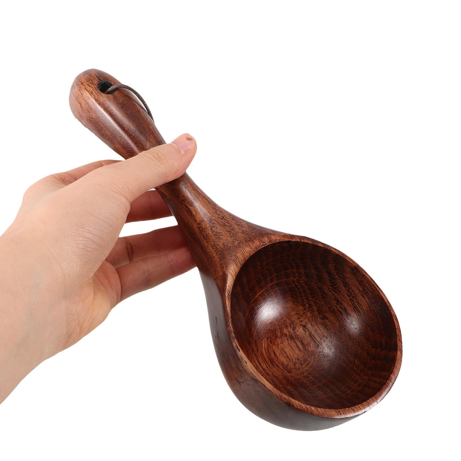 

Wooden Scoop Spoon for Bathroom Sauna Shower Water Pouring Bathing Ladle Natural Material Sturdy Craftsmanship Comfortable Grip