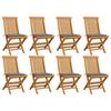 Day and Night - Day and Night Garden Chairs 8 Units Solid Teak Wood with Gray Cushions