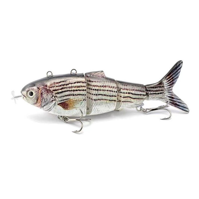 Rechargeable LED Electric Multi-Section Vibrating Fish Lure with Propeller Motor