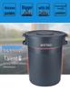 Large Round Wheeled Trash Can with Lid for Outdoor or Kitchen Use