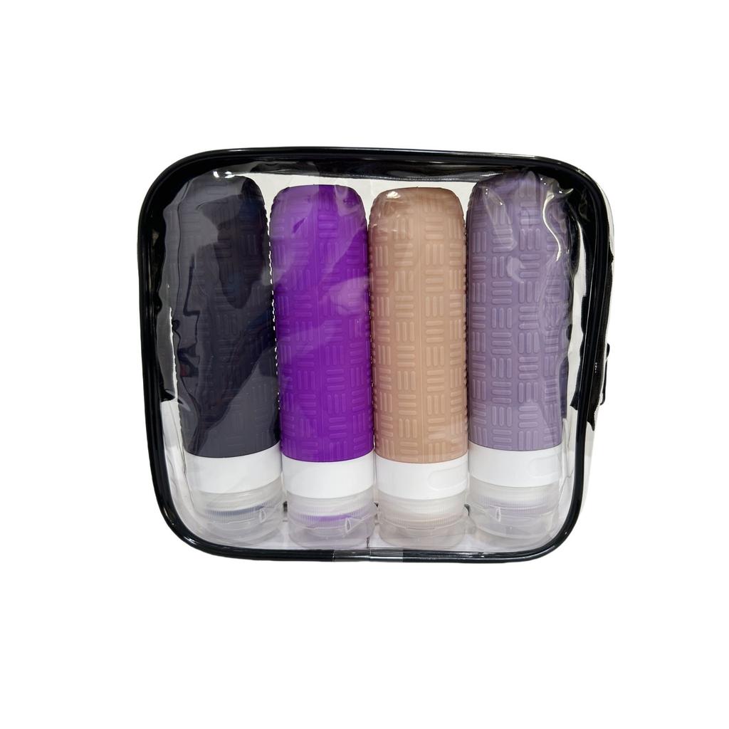 Silicone Travel Bottle Portable Leak Proof Squeeze Size Container Clear Toiletry Bag