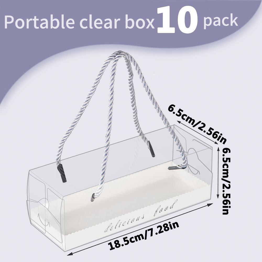 10pcs Macaron Boxes Chocolate Truffle Boxes Fully Transparent Window Baking Box Clear Covered Strawberries Boxes Cookies Boxes Bakery Box with Window
