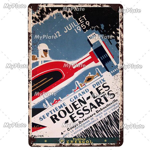 24 Heures Du Mans Metal Sign Vintage Plaque Tin Sign Wall Decor For Bar Pub Metal Crafts Retro Racing Car Poster Custom