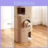 Cat Scratching Post With Multistory Cat House Made Of Polyester And Felt For Indoor Play