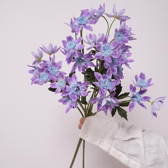 Artificial Flower 25" Fake Flower Bouquet 3 Stem Faux Floral Branch for Home Wedding Party Centerpiece Dining Table Vase Decor