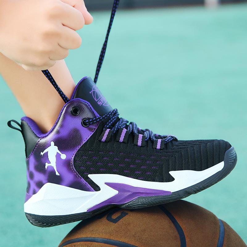 Barnesko basketballsko guttesko vår og sommer 2025 nye tenåringsgutter sportssko løping mellom- og eldre barnesko