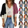 2025 Women's Long Color Block Striped Patchwork Cardigan for Autumn/Winter