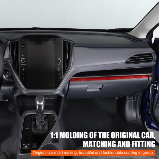 Red Carbon Fiber Dashboard Center Lower Trim Sticker For Subaru Crosstrek 23+
