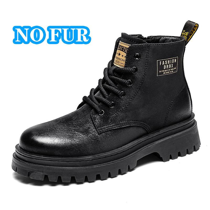 Outdoor Male Casual Leather Basic Boots High Top Wear Mens Desert Boots Leisure Walk Motocross Boots All-Match Men Ankle Botas
