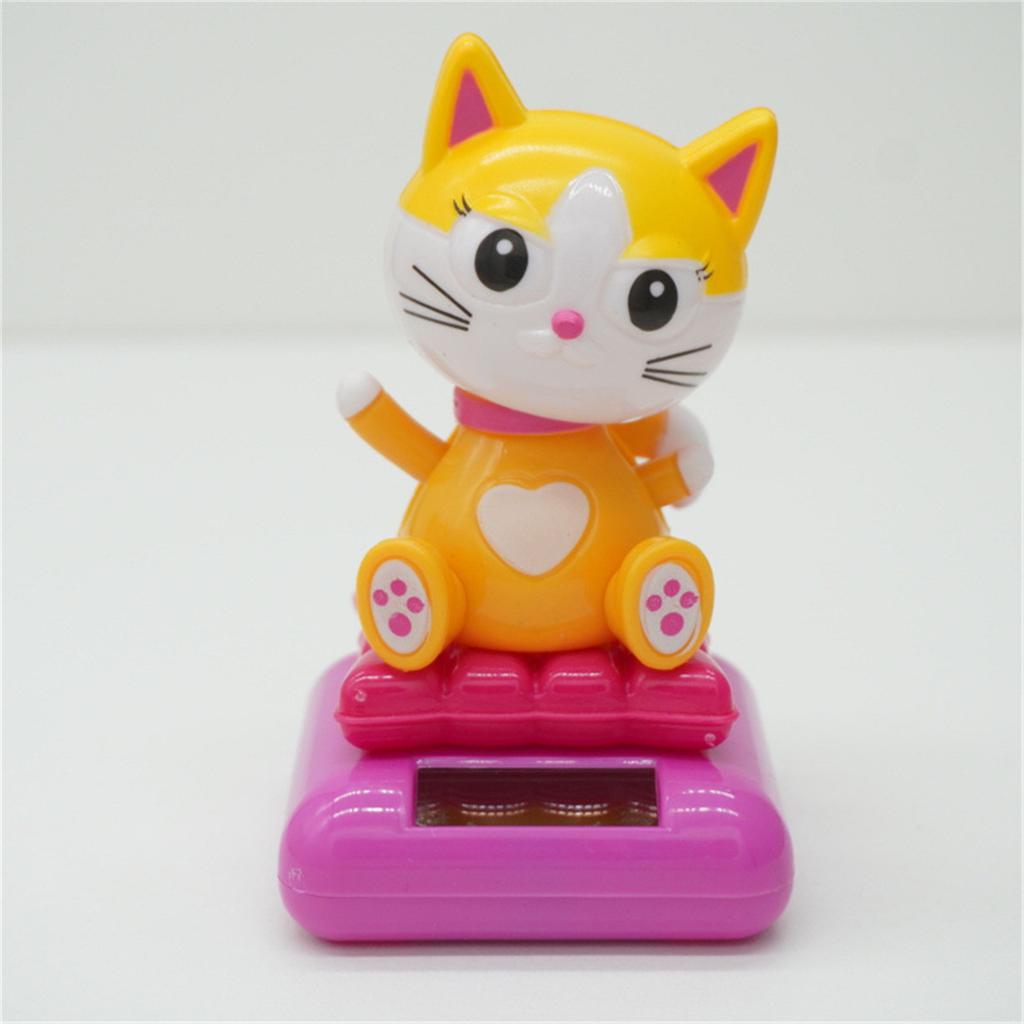 Cat Ornaments Dashboard Shake Head Figure Birthday Gift Windowsill Decoration Solar Powered Cat Dashboard Toy