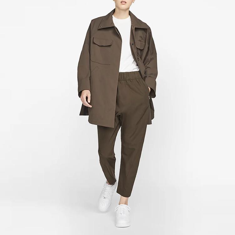 Nike Esc Series Solid Woven Casual Long Pants Women Bottoms Velvet-Brown DH2998-295