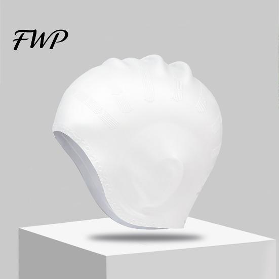 Comfortable Swim Cap Adults Silicone Swimming Cap, Waterproof Non-slip Elastic Pool Hat, Men Solid Color Women Ear Protection Bathing for Short