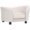 vidaXL Dog Sofa, Cream, 69 X 49 X 40 Cm, Plush and Faux Leather