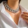 Punk Style Tide Cool Hip-hop Thick Chain Necklace Necklace Exaggerated Geometric Buckle Simple Necklace Jewellery