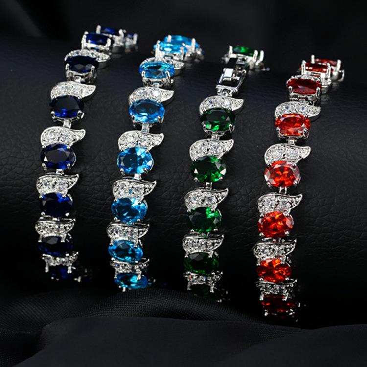 Crystal Jewelry Zircon Inlaid Real Gold Bracelet Popular Jewelry